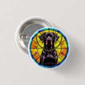 Gestaltete Glasarmaturen mit einem schwarzen Hund Button (Vorne & Hinten)