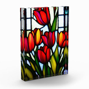 "Gestaltete Glasblüten: Blütenfarben durch Bläsche Fotoblock