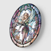 Gestaltete Glasfaserkabel Große Wanduhr (Winkel)