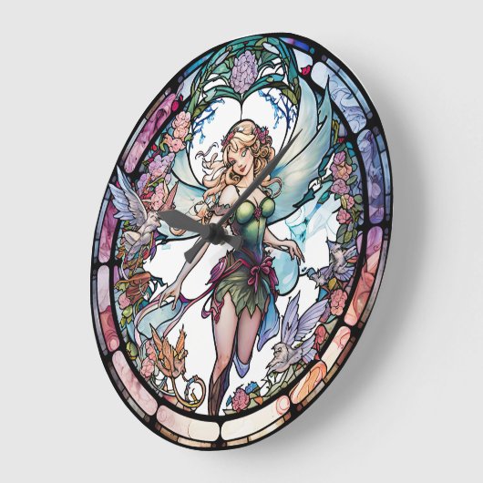 Gestaltete Glasfaserkabel Große Wanduhr (Winkel)