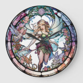 Gestaltete Glasfaserkabel Große Wanduhr (Vorderseite)