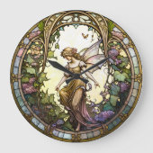 Gestaltete Glasfaserkabel Große Wanduhr (Vorderseite)