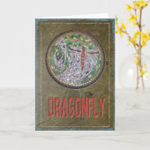 Gestaltete Glasmosaik: Drachenfliege Karte (Gelbe Blume)