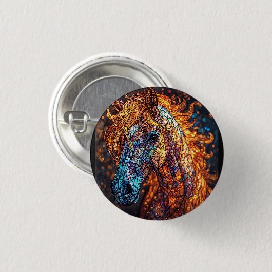 Gestaltete Glaspferde Button (Vorne & Hinten)