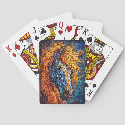 Gestaltete Glaspferde Spielkarten (Rückseite)