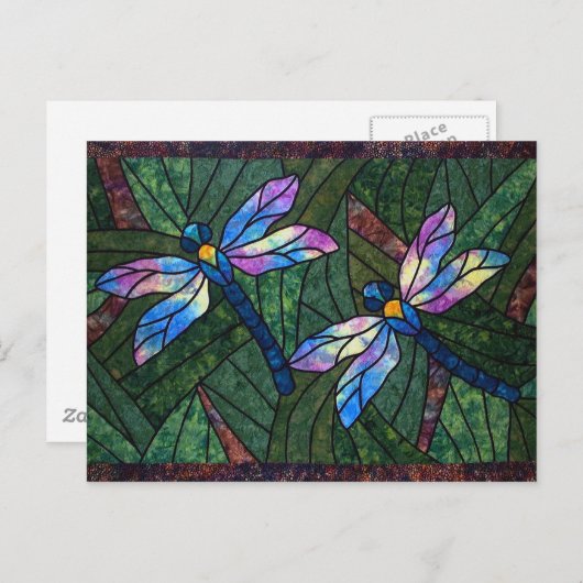 Gestaltete Glass-Dragonfis Postkarte (Vorne/Hinten)