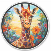 Gestaltete Glass Giraffe Digitale Kunst Aufkleber (Vorderseite)
