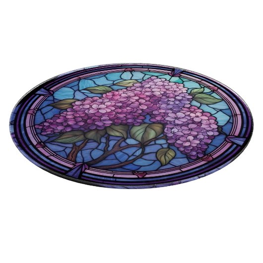 Gestaltete Glass Lilac Blüten Schneidebrett (Ecke)
