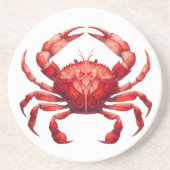 Gestaltete Glass Red Crab Getränkeuntersetzer (Vorne)
