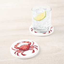 Gestaltete Glass Red Crab Getränkeuntersetzer