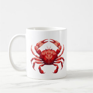 Gestaltete Glass Red Crab Kaffeetasse