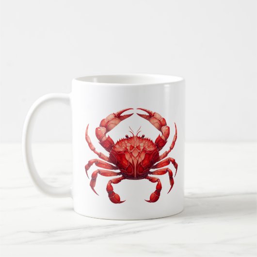 Gestaltete Glass Red Crab Kaffeetasse (Links)