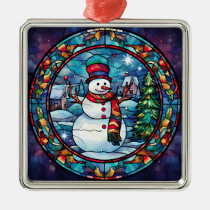 Gestaltete Glass Snowman Ornament