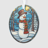 Gestaltete Glass Snowman Ornament (Vorderseite)