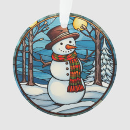 Gestaltete Glass Snowman Ornament
