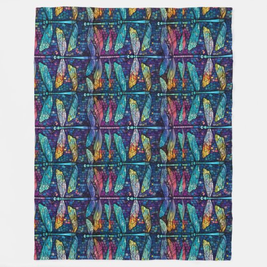 Gestaltete Glasslibelle Fleecedecke (Vorderseite)