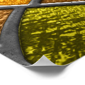 Gestaltete Glastextur: Farbenfrohe 3D Eleganz. Poster (Ecke)