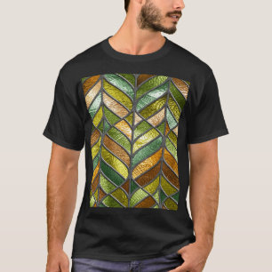Gestaltete Glastextur: Farbenfrohe 3D Eleganz. T-Shirt