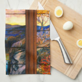 Gestaltete Glastiffan Viktorianisch braun blau Geschirrtuch (Viertel Falte)