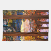 Gestaltete Glastiffan Viktorianisch braun blau Geschirrtuch (Horizontal)