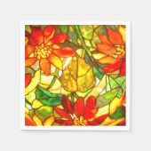 Gestaltete Glastiffe im Winter blühend grün Serviette (Vorderseite)