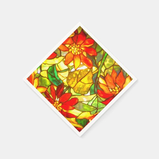 Gestaltete Glastiffe im Winter blühend grün Serviette (Ecke)