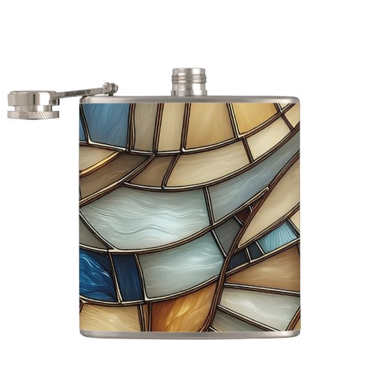 Gestaltete Glaswaagen Flachmann (Geöffnet)