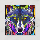 Gestaltete Glaswolf Grafik Quadratische Visitenkarte (Vorderseite)