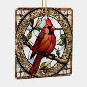 Gestaltete Kardinal Square Rote Vögel Geschenkidee Keramikornament (Rechts)