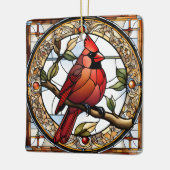 Gestaltete Kardinal Square Rote Vögel Geschenkidee Keramikornament (Links)