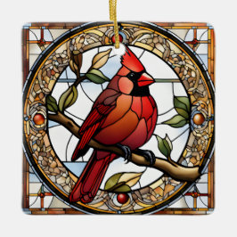 Gestaltete Kardinal Square Rote Vögel Geschenkidee Keramikornament