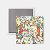 Gestaltete Krippenmalerei aus Glas Magnet (Vorderseite/Rückseite)