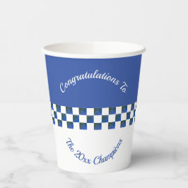 Gestaltete Racing-Themen in Blau und Weiß Pappbecher