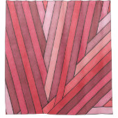 Gestaltete rote geometrische Streifengestaltung Duschvorhang (Vorderseite)
