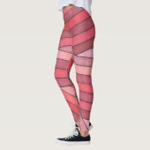 Gestaltete rote geometrische Streifengestaltung Leggings (Links)