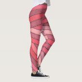 Gestaltete rote geometrische Streifengestaltung Leggings (Rechts)