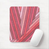 Gestaltete rote geometrische Streifengestaltung Mousepad (Mit Mouse)