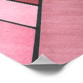 Gestaltete rote geometrische Streifengestaltung Poster (Ecke)