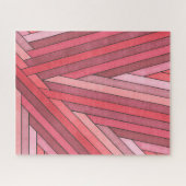 Gestaltete rote geometrische Streifengestaltung Puzzle (Horizontal)