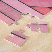 Gestaltete rote geometrische Streifengestaltung Puzzle (Seite)