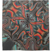 Gestaltete Spuren von grauer, lebender Koralle und Duschvorhang (Vorderseite)