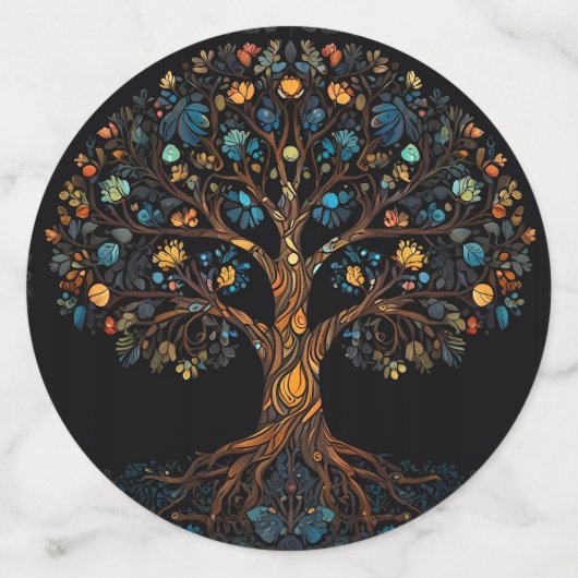 Gestalteter Glasmosaikbaum Konfetti (Groß Rückseite)