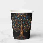 Gestalteter Glasmosaikbaum Pappbecher (Rückseite)