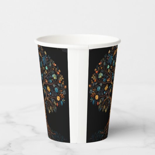 Gestalteter Glasmosaikbaum Pappbecher (Rechts)