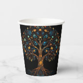 Gestalteter Glasmosaikbaum Pappbecher (Vorderseite)