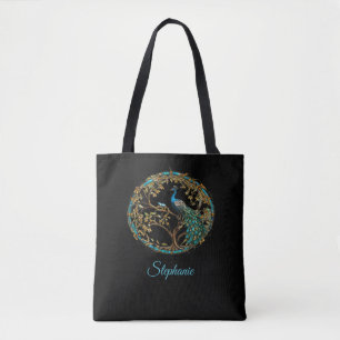 Gestalteter Glass Peacock Fall Tree Wählen Sie Ihr Tasche