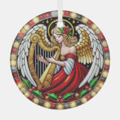 Gestalteter Glass Weihnachtsgel spielt Harfe Ornament Aus Glas (Vorderseite)