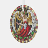 Gestalteter Glass Weihnachtsgel spielt Harfe Ornament Aus Glas (Vorderseite links)