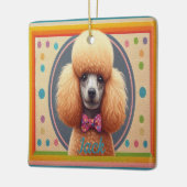 Gestalteter Niedlicher Poodle Dog - farbenfrohe Gr Keramikornament (Links)