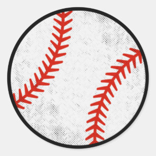 Gestaltetes, abgenutztes Vintage-Baseball-Motiv Runder Aufkleber